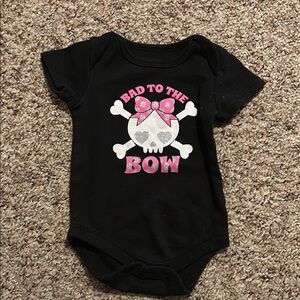 💕 3 for $10💕 Bad to the Bow 0-3 month baby onesie